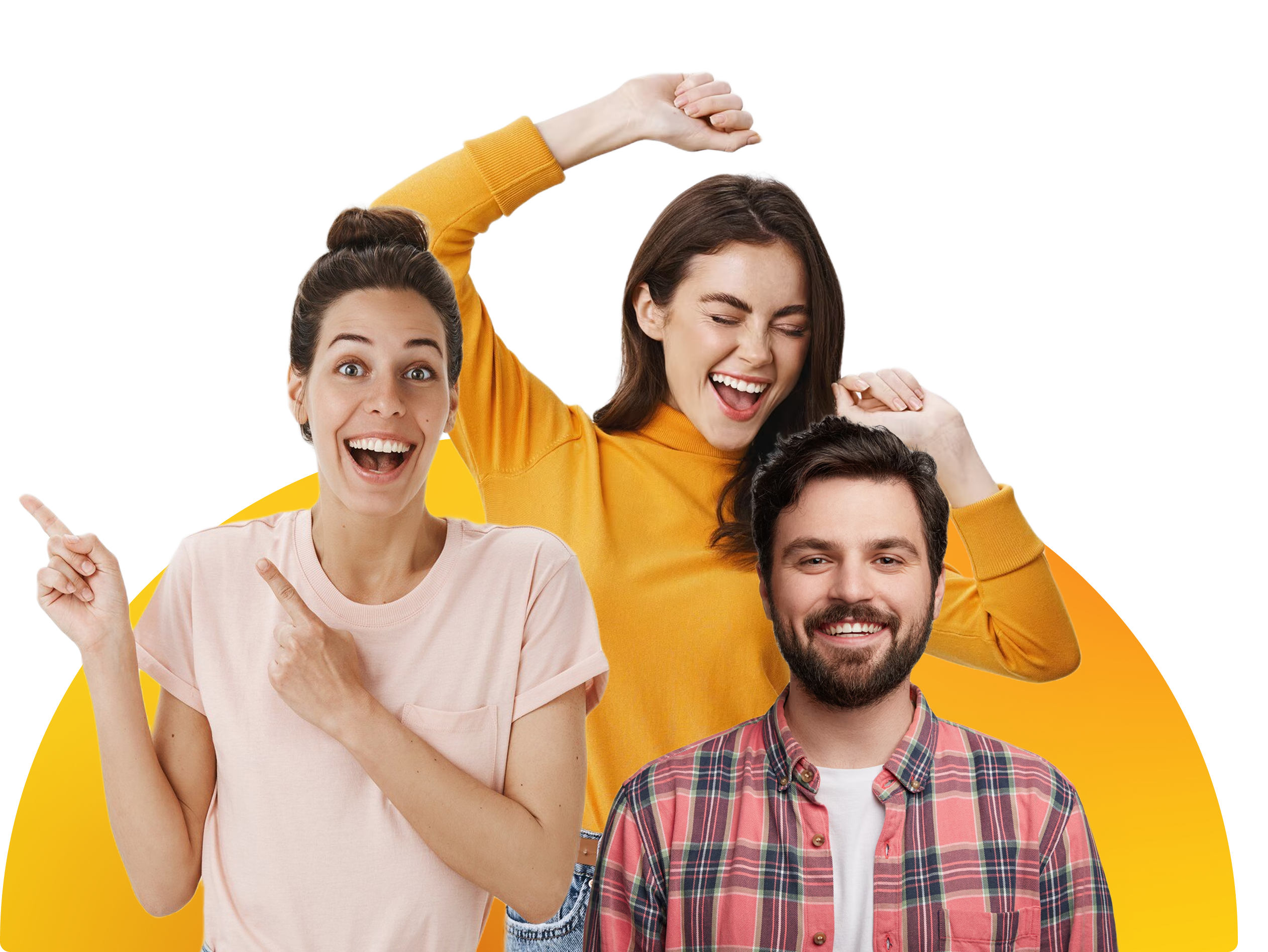 Excited team celebrating